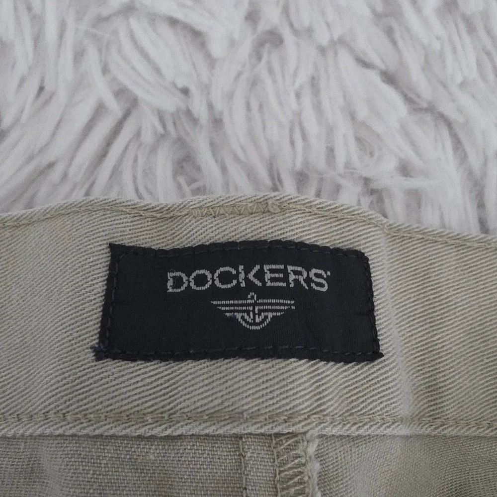 Dockers‎ Mens Pleated Relaxed Fit Khaki Chino Pants Tan Cotton 40x34